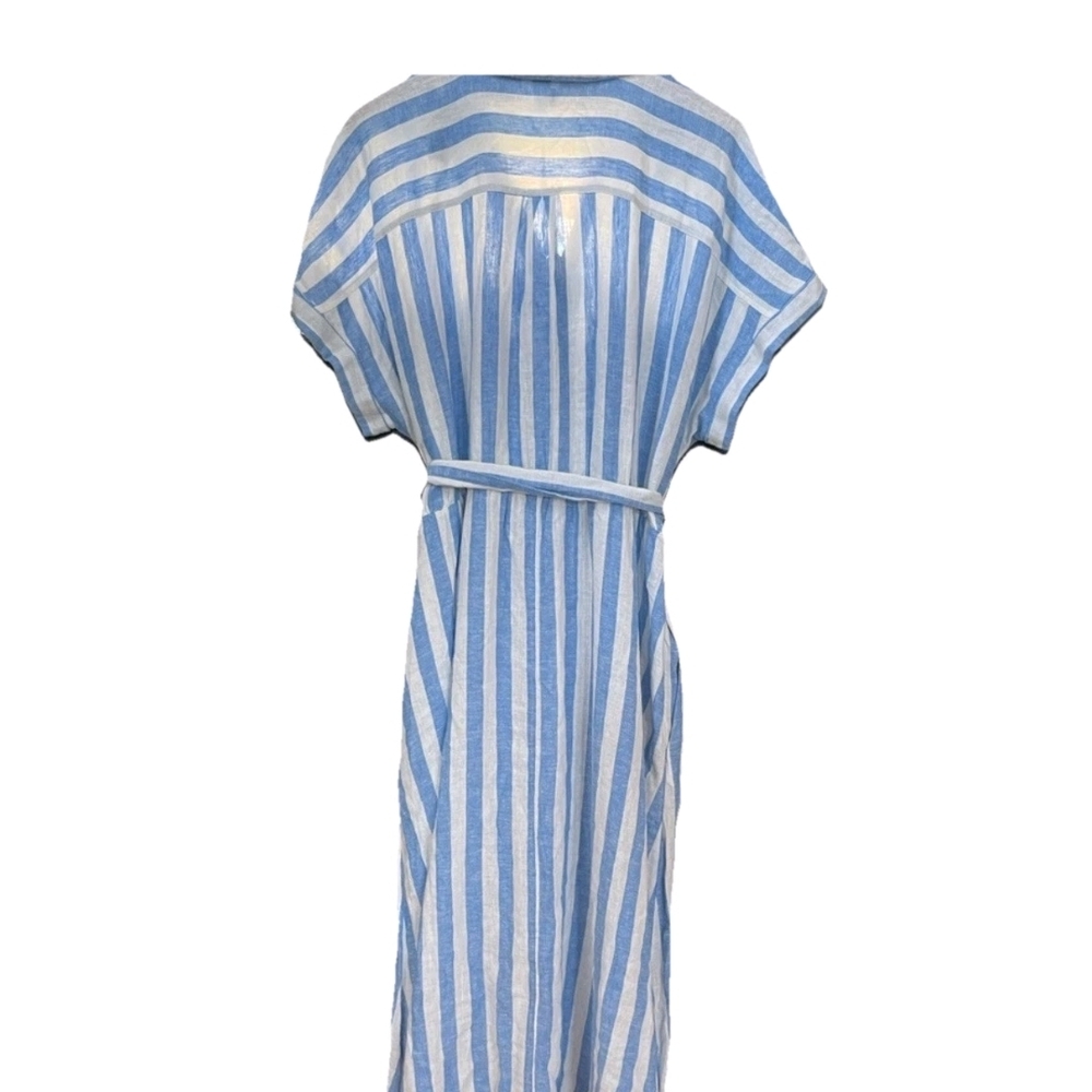 Ava & Viv Blue and White Striped Casual Shirt - Picture 6 of 16